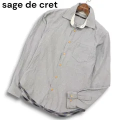 sage de cret サージュデクレ 秋冬★ チェック使い 長袖 ネル シャツ Sz.M メンズ 灰 グレーのサムネイル