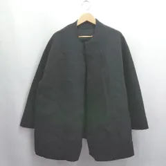 ◇ ⊇ DOUX ARCHIVES ドゥアルシーヴ ノーボタン 長袖 ノーカラーコート サイズF ブラック レディース E  【1504240008967】