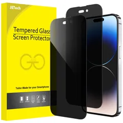 JEDirect iPhone14Pro 6.1インチ用 プライバシーフィルム 全面保護 覗き見防止 強化ガラスフィルム 隅々までカバー ケースに干渉なし 2枚セット