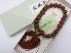 ✨️未使用✨️​極上品✨️手彫り 羅漢彫 数珠 瑠璃（赤瑪瑙）入 証紙