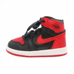 極美品 23SS ナイキ NIKE WMNS JORDAN 1 RETRO HIGH OG TD ウィメンズ ジョーダンワン レトロ ハイ オリジナル トドラー スニーカー FD5305-061 サテン ハイカット ロゴ ベビーシューズ 子供靴