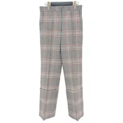 新品 CELINE セリーヌ ウール パンツ ズボン ボトムス グレー系 34 XS ストレート フルレングス ハイウエスト チェック ウール シルクのサムネイル