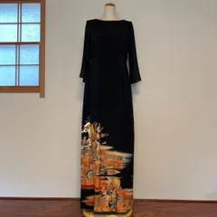 豪華留袖リメイクドレス　作家物　宝尽くし宝船M〜Lサイズ