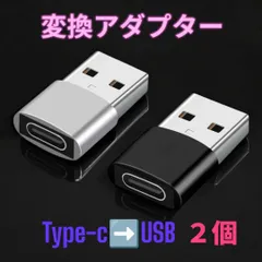 USB Type-C 変換 タイプC 変換アダプタ 黒 銀　2個