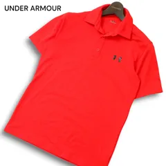UNDER ARMOUR アンダーアーマー 春夏 ロゴプリント★ 半袖 ポロシャツ Sz.SM メンズ 赤 ゴルフ