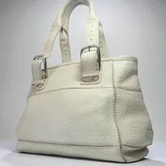 【良品】COLE HAAN コールハーン レザー 本革 Leather トートバッグ ハンドバッグ 肩掛けショルダー かばん 鞄 自立 A4 高品質 多様 tote bag , hand bag アイボリー