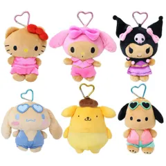 サンリオ 日焼けマスコットシリーズ ポーチ ぬいぐるみ マスコット カラビナ付き ホルダー チャーム 小物入れ キャラクター グッズ 日焼けキティ