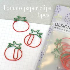 【 トマト ペーパー クリップ 】 6個入り ゼム 文房具 野菜 夏 サラダ ステーショナリー アイテム 事務 用品 書類 整理 手帳 勉強 ギフト ラッピング ケチャップ プレゼント ベジタブル 可愛い