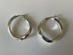 U.S vintage 925 triangle twisted hoopピアス