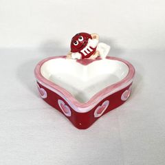 M&M Ceramic Heart Candy Dish　エムアンドエムズ　ハート　置物　陶器　ヴィンテージ　アンティーク　アメトイ