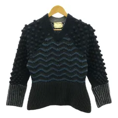 JUN MIKAMI / ジュンミカミ | ウール アルパカ Vネックニット | ネイビー/ブラウン/ライトブルー | レディース