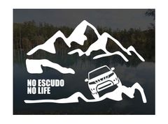 山とエスクード YEA1S ステッカー NO ESCUDO NO LIFE (Sサイズ)[ステッカー色：白] カッティングステッカー カッティングシール 切り抜き文字 切り文字