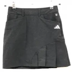 【超美品】アディダス ストレッチスカート 杢黒 サイドプリーツ 内側インナーパンツ レディース XS ゴルフウェア 2023年モデル adidas