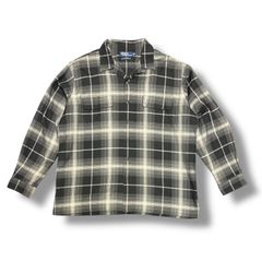 POLO RALPH LAUREN 90s チェック オープカラーシャツ 開襟シャツ スチュワード ラルフローレン ポロスポーツ XL 90220A2