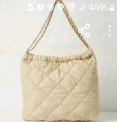 (新品) キルティング チェーン ショルダーバッグ (ベージュ)
