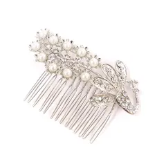 髪飾り 成人式 振袖 前撮り 袴 花 浴衣 夏祭り 花火大会 和風 キラキラ パール ラインストーン シルバー 華奢 おしゃれ かわい No.9-4337