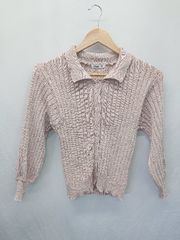 ◇ ⊇ natural couture ナチュラルクチュール 長袖 カーディガン 表記なし ピンクベージュ系 レディース E  【1411130009440】