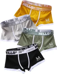 [ＤＯＩＦ] ボクサーパンツ メンズ ボクサーブリーフ パンツ 前閉じ やわらか肌着 4枚組 下着 無地 スポーツ 抗菌防臭 オールシーズン 綿 吸汗 通気性 ローライズ おしゃれ 吸水速乾 肌着 男性 蒸れない ストレッチ 大きいサイズ M