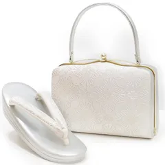 ローブエレガント 礼装用 草履 バッグ 高級生地使用 銀 Y型 S M L LL 3L 22cm 22.5cm 23cm 23.5cm 24cm 24.5cm 25cm 25.5cm フォーマル 留袖 訪問着 結婚式 成人式 卒業式 入学式 卒園式 入園式 お