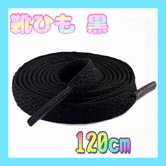 靴紐 ブラック 120cm 2本 平紐 スニーカー