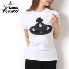 25SS新作モデル ヴィヴィアン・ウエストウッド Vivienne Westwood レディース オーブプリント HALFTONE ORB Tシャツ【WHITE】 3G01003H WHITE/【2025SS】l-tops