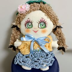 おめめキラキラ創作人形 約24cmの レトロな女の子