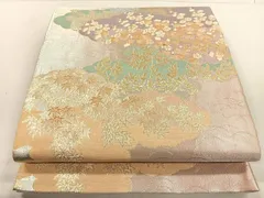 平和屋着物◎佐賀錦　六通柄袋帯　雲取り吉祥花文　金銀糸　正絹　逸品　CAAS7604ua