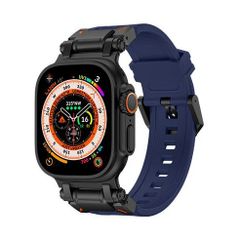 アップルウォッチバンド（Apple Watchバンド）ステンレスコネクトTPUバンド【ブラックブルー】42mm/44mm/45mm/46mm/49mm対応 [BELTIES]