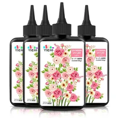 YIEHO UV レジン液400g, 大容量低粘度超透明硬いUV レジン液速ハード レジン初心者向け Resin UV/LED対応DIYハンドメイドジュエリー, 工業用鋳造樹脂アートワーク 1