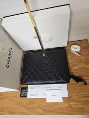 Chanel(シャネル) 299 ブンダエ クラシック 金具 ラムスキン クラッチ ミディアム ブラック