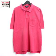 90s USA製 vintage LANDS' END 鹿の子 半袖ポロシャツ メンズ 表記Lサイズ
