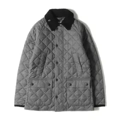 美品 BARBOUR バブアー ジャケット サイズ:34 SHIPS シップス 別注 コーデュロイ襟 ストレッチウール キルティング ジャケット 1802193 アウター ブルゾン コート 中わた グレー コラボのサムネイル