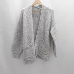 ◇ ⊇ GLOBAL WORK グローバルワーク 羊毛混 長袖 ニットカーディガン サイズF グレー レディース E  【1501160023568】
