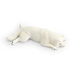 お眠り うつ伏せ 柴犬 シバ犬 わんこ ミニチュア フィギュア 置物 モデル インテリア コレクター 模型 白 ホワイト
