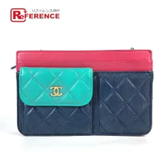 CHANEL シャネル 長財布 チェーンウォレット CC ココマーク AP1138 キャビアスキン ネイビー