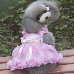 犬服 【ワンピース ドレス パール】 小型犬 グッズ かわいい フリル フリフリ 春 夏 女の子 リボン お花 レース 結婚式 パーティー フォーマル 【チワワ ヨーキー トイプードル マルチーズ ダックスフンド シュナウザーなど