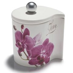 ★【ceramiche VIVA】(65221 ZEN) ティー コーヒー入れ 保存容器 神秘的な印象を受ける花と石モチーフ [新品] [訳あり2]