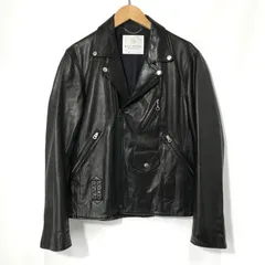 BEAUTY&YOUTH ライダースジャケット 12245-199-5734 ラム ダブルライダース 羊革 L相当 ブラック ビューティー＆ユース アウター A11903◆