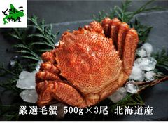 厳選毛蟹 500g×3尾 北海道産 冷凍発送 - どさんこ物産 - メルカリ