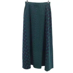 ユナイテッドアローズ 総柄 ロングスカート 40 ネイビー UNITED ARROWS レディース