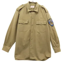 ポリスマンユニフォーム ワッペン 長袖 ミリタリーシャツ L カーキ Policeman UNIFORM コスプレ メンズ 古着 【231209】のサムネイル