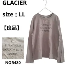 【良品】GLACIER 長袖Tシャツ サイドスリット ライトブラウン LL