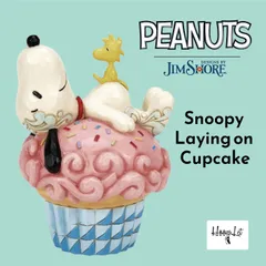 スヌーピー レイイング オン カップケーキ ジムショア フィギュア アンティーク 置物 おしゃれ インテリア ピーナッツ JIM SHORE Snoopy Laying on Cupcake 正規輸入品 プレゼント ギフト 飾りのサムネイル