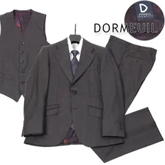 新品★DORMEUIL ドーメル 最高級スリーピース スーツ オンワード樫山 ウールビジネススーツ ベスト付 日本製 総裏 少訳 A6 -346