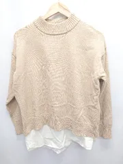 ◇ ⊇ B:MING LIFE STORE by BEAMS 重ね着風 長袖 ニット プルオーバー サイズONE ベージュ アイボリー レディース E  【1505290024990】