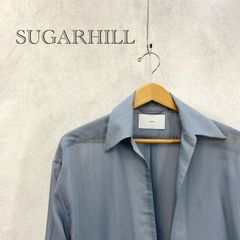 美品 25SS SUGAR HILL シュガー ヒル 2541000508 SHEER SKIPPER SHIRT シアー スキッパー ストライプ シャツ トップス 長袖 ストライプ 1 ブルー メンズ