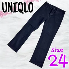【匿名配送】ユニクロ　UNIQLO　ジーンズ　レディース　S　24　UJ　黒　春　夏　秋　冬　古着