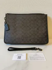 【極美品】COACH コーチ チャーター ポーチ・シグネチャー キャンバス　クラッチバッグ
