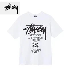 [本日特価] STUSSYステューシー ワールドツアー TEE Tシャツ 半袖 ホワイト 男女兼用