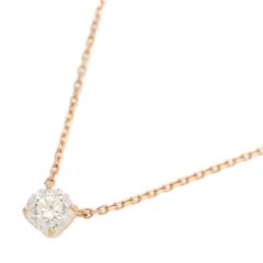 0.253ct/4℃ ヨンドシー 4月誕生石 1P・1粒 ダイヤモンド ネックレス/K18PG/750-1.6g/ピンクゴールド/プレゼント/記念日【♀】【S】【レディース】★■557202【中古】
